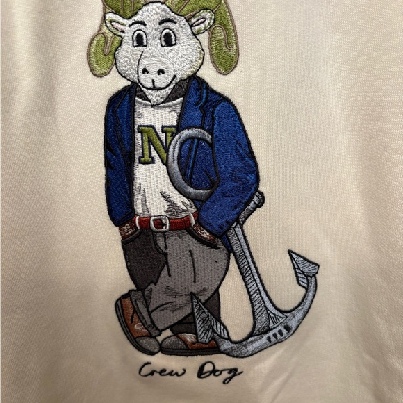 Go Navy! Beat Army! Cream Graphic Sweatshirt with Goat Design - Picture 5 of 5